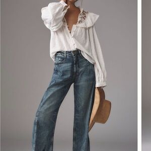 Anthropologie Pilcro The Kenna Mid-Rise Heritage Barrel Jeans Size 29